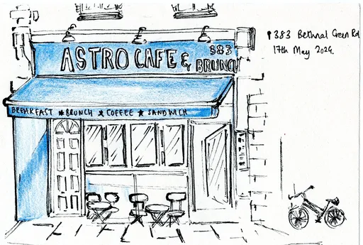 Drawing of Astro Cafe.